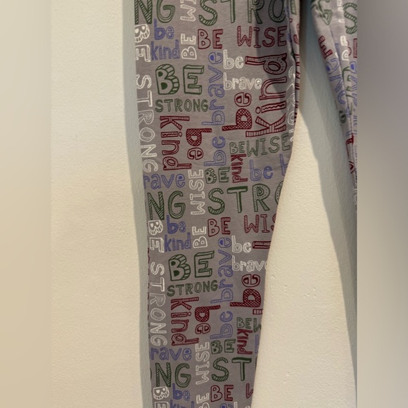 NEW NWT Matilda Jane Girls Gray Wise Words Ruffle Scribble Leggings Pants Size 8 - Picture 5 of 10